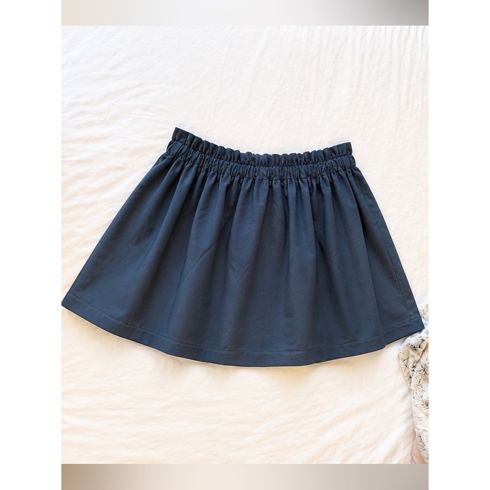 Zara‎ Pleated Flare Mini Skirt Dark Navy Blue Small Dark Academia Preppy Elastic
